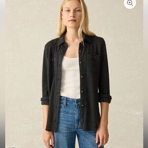 Faherty Legend Sweater Shirt - Heathered Black Twill